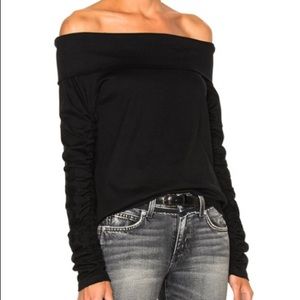 Tibi off the shoulder black top